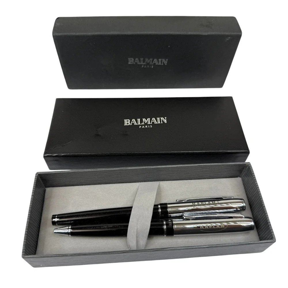 BALMAIN PARIS Executive Pen Set - Rollerball & Ballpoint Pens w/ Kaplan Logo